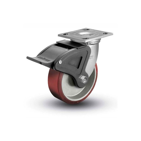 Colson 4 Series Swivel Plate Caster 4.05109.939 BRK4 Polyurethane With Brake 5" Dia. 1000 Lb.